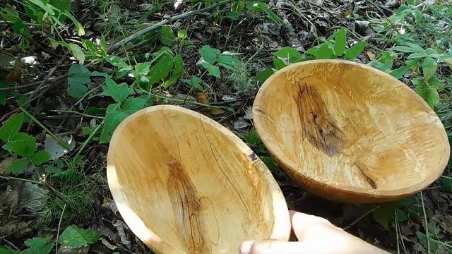 Две тарелки из загиба ствола берёзы и 6 ложек смотреть онлайн