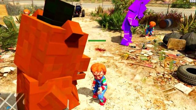 CAN MINECRAFT ANIMATRONICS SAVE CHICA FROM SONIC AND CHAKI !GTA 5 FNAF mods смотреть онлайн