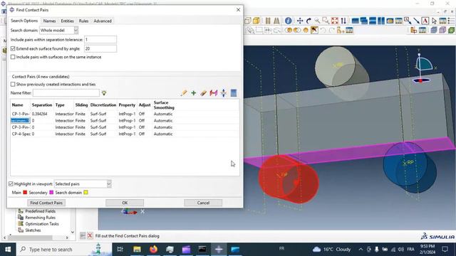 How to automatically determine the surfaces in contact interaction between parts in Abaqus.#abaqus