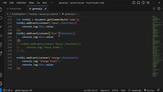 Javascript Tutorial In Hindi For Beginners Part #64 | Javascript HTML DOM | Form Events