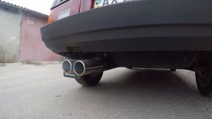 Звук прямоточного глушителя ЮТАС двойной выпуск для ВАЗ 2108.