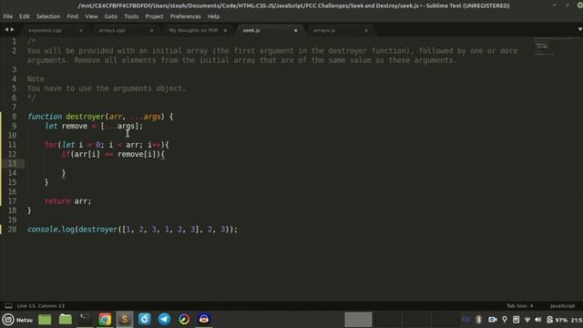Seek And Destroy - freeCodeCamp Challenge