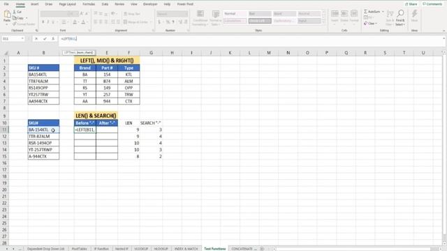 Using LEN & SEARCH Function in Excel #excelfunctions