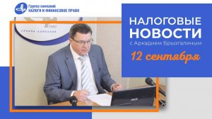 Налоговые новости с Аркадием Брызгалиным (12.09.24)