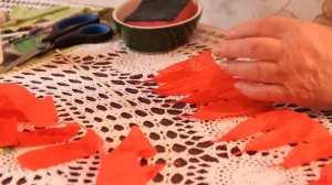 Как сделать цветы Астры из бумажных салфеток пошагово