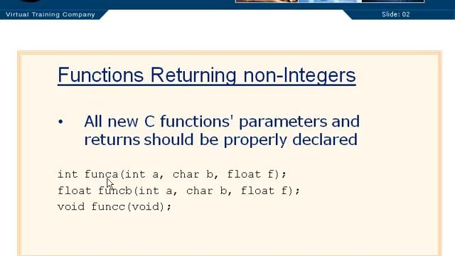 05 04 Functions Returning Non integers | C Tutorial