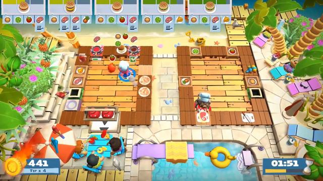 Overcooked! 2 | Surf 'n' Turf 3 Stars ★ Level | 1-3 смотреть онлайн