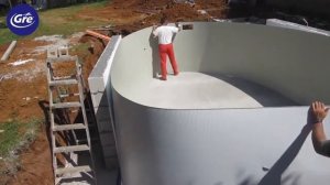 Установка овального бассейна без боковых опор