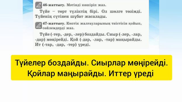 Қазақ тілі 2 сынып✓ 95 сабақ. Зат есімнің жекеше және көпше түрі