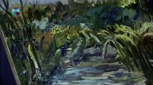 Уроки рисования (# 78) масляными красками. Рисуем заросший пруд