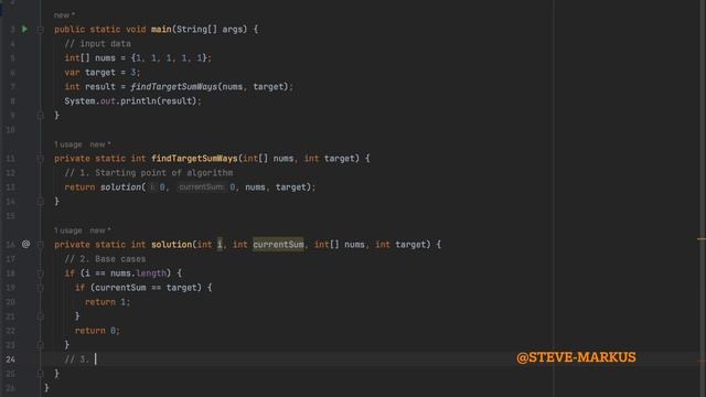 Target sum (LeetCode 494 problem) - Java - Guide step by step - Dynamic programming