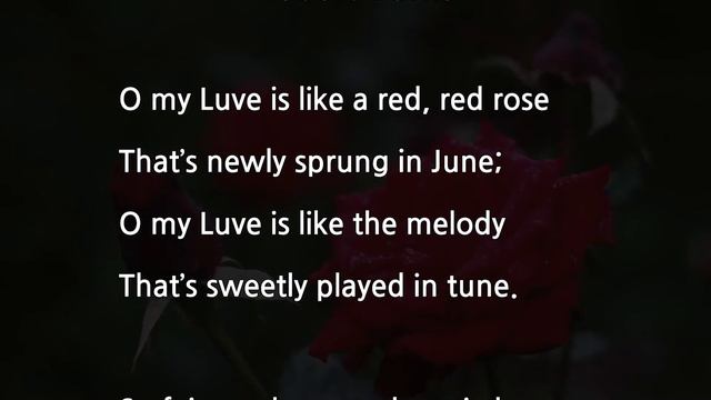 My Love is Like A Red, Red Rose🌹 [Robert Burns Poem] [Love Story Poem] смотреть онлайн