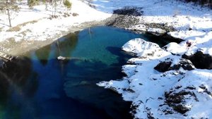 Бирюзовая Катунь, ГОРНЫЙ АЛТАЙ, Глаза Катуни зимой 2020 4K