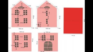 Чертеж домика из картона, схема домика из картона