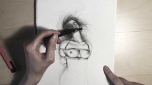 Bondage shibari drawing time-lapse