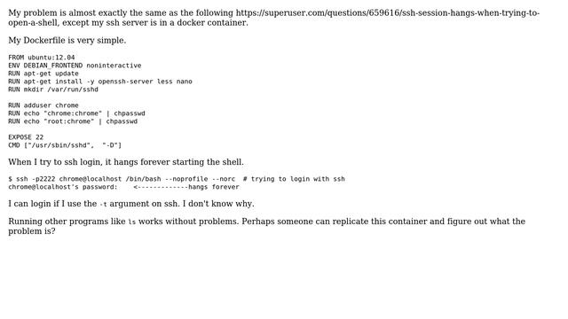 Docker: ssh hangs after entering password (2 Solutions!!) смотреть онлайн