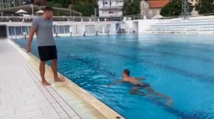 Водное поло. Разминка на воде. Water polo training by Pavel Khalturin, short  warm-up in pool.