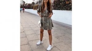 Одежда с AliExpress. Красивое летнее мини платье с V образным вырезом рукав три четверти.