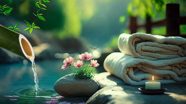 Música Relajante || Música de spa, Masajes, yoga, Música para dormir, Yoga, Sonidos de Agua de Bamb