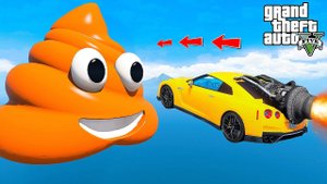 ПЕРЕПРЫГНУЛ ОГРОМНУЮ КАКАШКУ на РЕАКТИВНОМ НИССАН ГТР в ГТА 5 МОДЫ - ЭКСПЕРИМЕНТЫ в GTA 5 MODS