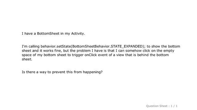 Android : Why am I able to click "behind" the bottomsheet in Android? смотреть онлайн