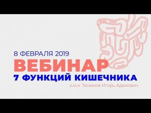 7 функций кишечника - авторский вебинар Тюзикова Игоря Адамовича