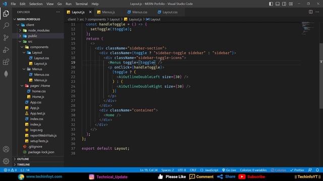 Sidebar Menu  | Building a MERN Stack Portfolio App | Portfolio Project