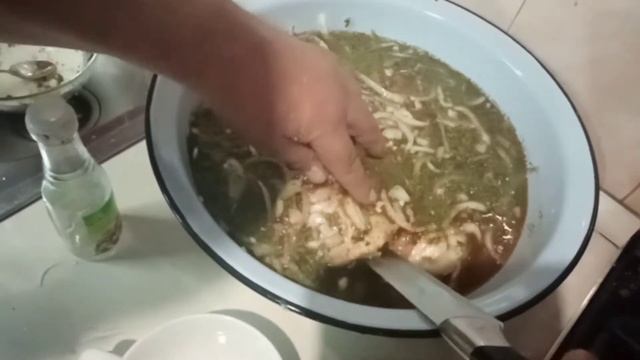 Куриный шашлык на мангале с аджикой, очень сочный и  вкусный