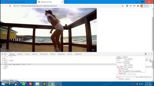 How To Add Background Video Using HTML CSS | Add Background Video Inside Text | Smart Webtuts 2020
