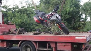 Pickup crashed motorcycle Ducati Multistrada 1200 RexCoupe