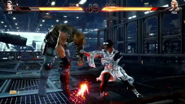 Tekken 8 Gameplay - Jun Kazama vs Paul Phoenix (Rebel Hangar Stage) смотреть онлайн