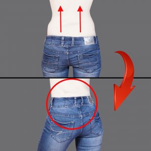 Отличный трюк, как увеличить размер джинсов с низкой талией до размера джинсов с высокой талией!