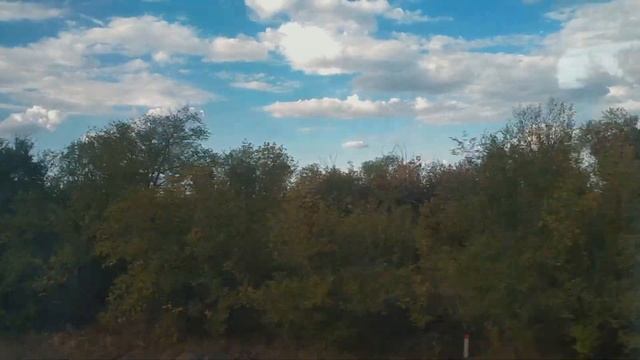 Россия из окна поезда Самара-Оренбург. Осенью 2021. После пожаров. Russia from train in the autumn.