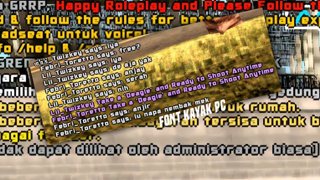 SHARE FONT KAYAK PC CUY #gtasamproleplay