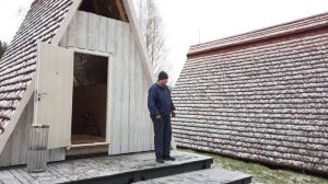 Треугольная баня дёшево и стильно, поэтапное строительство. Часть 1