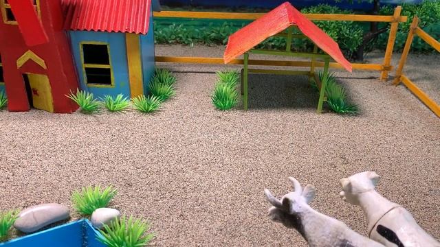 DIY Tractor making Farm Diorama with house for cow  strawberry farm   cowshed - house of animals
