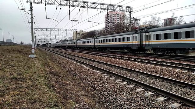 Электропоезд ЭП2Д-0184 (ЦППК) пригородный поезд №6543 Ипподром - Москва.