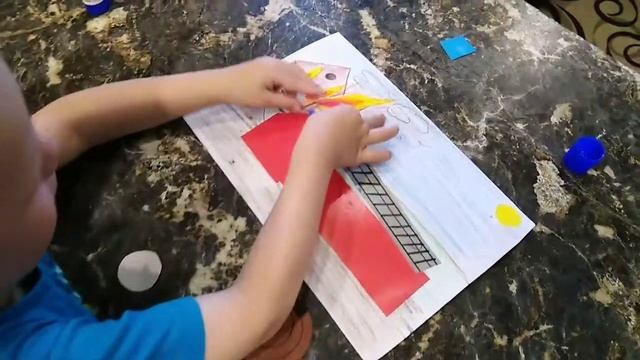 Пожарная машина, аппликация. Ясельная группа. смотреть онлайн