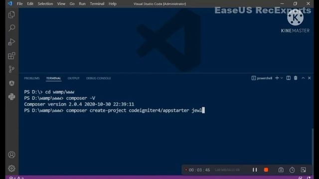 Codeigniter 4 | How to install and setup codeigniter4 using composer | wamp