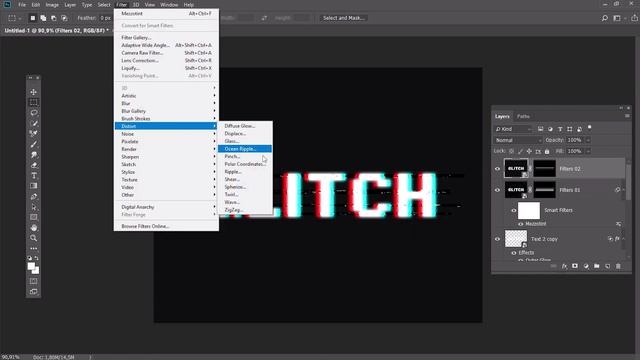 How to Create a Glitch Text Effect in Photoshop смотреть онлайн