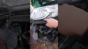 Honda Stepwgn Spada Rp3, снятие бампера, установка защитной сетки.