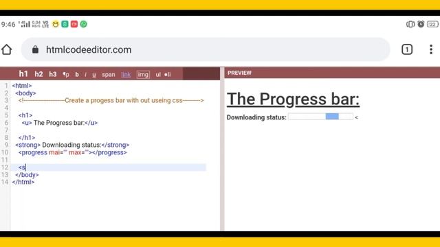 Progress bar using html смотреть онлайн