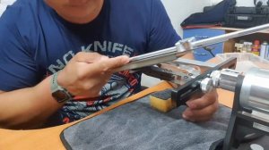 Заточка ножа со сталью Х12МФ, Веневский алмаз. К03