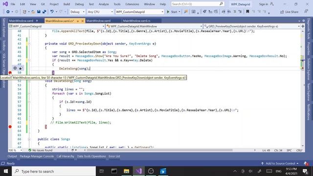 WPF Controls | 27-Datagrid Events | Delete Datagrid Rows | Part 9 смотреть онлайн