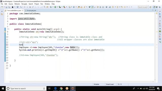 Immutable class