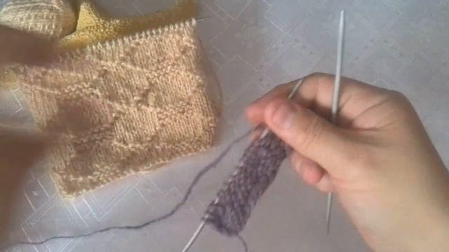 Свяжем узор спицами ПЛИТКА мастер класс