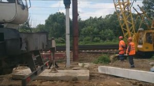 Как забивают сваи, дизель-молот