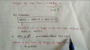 Lec-48: Prove Height of AVL tree = 1.44*log(n) | Find height of AVL tree