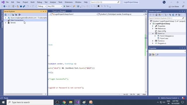 Creating Login Form | C Sharp | C# | Visual Studio | with and without database validation