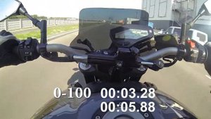 Разгон мотоцикла Yamaha MT-09 0-100 0-200 км/ч